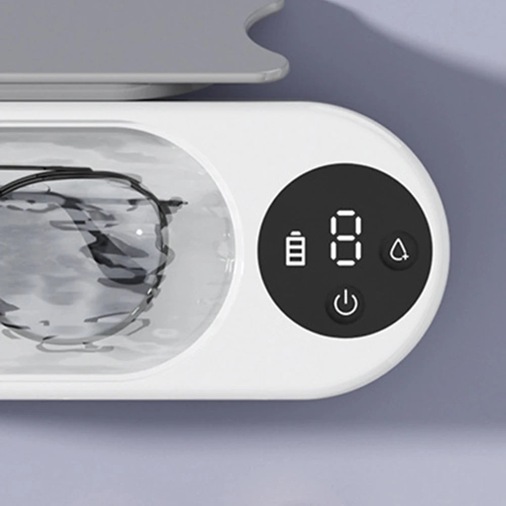 Ultrasonic Jewelry Cleaner Machine Portable Glasses Cleaner Eyeglass Washing Tool USB Rechargeable for Retainer Eyeglass Watches