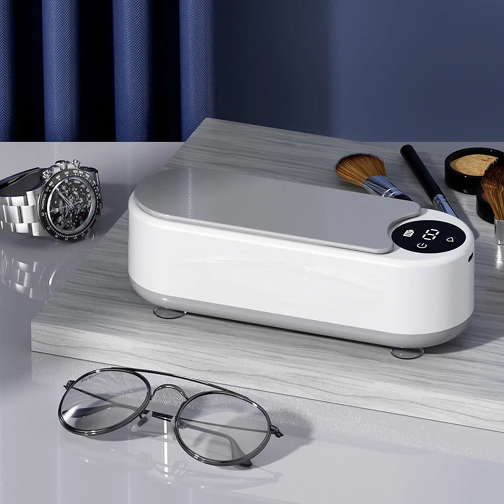 Ultrasonic Jewelry Cleaner Machine Portable Glasses Cleaner Eyeglass Washing Tool USB Rechargeable for Retainer Eyeglass Watches
