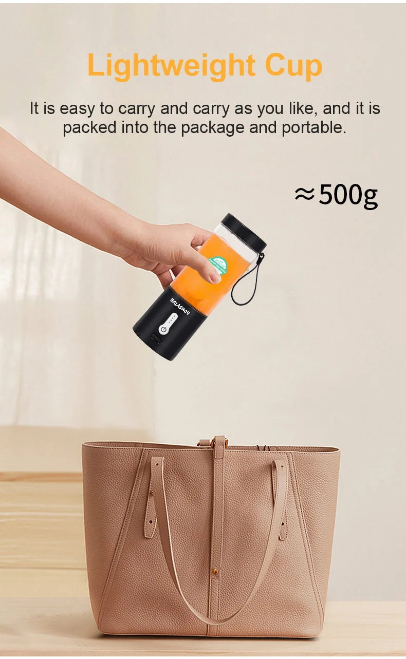 530ML Electric Juicer Portable Smoothie Blender USB Rechargeable Multifunction Fruit Mixer Machine Mini Juicer Maker Blender Cup