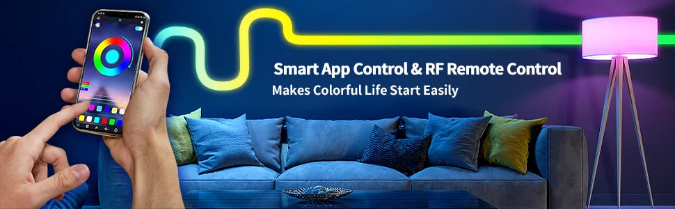 LED Neon Strip Light ,3/5m Smart LED WIFI APP RGB ,16Colors, DIY Light Waterproof Flexible Light Strip Work With Alexa