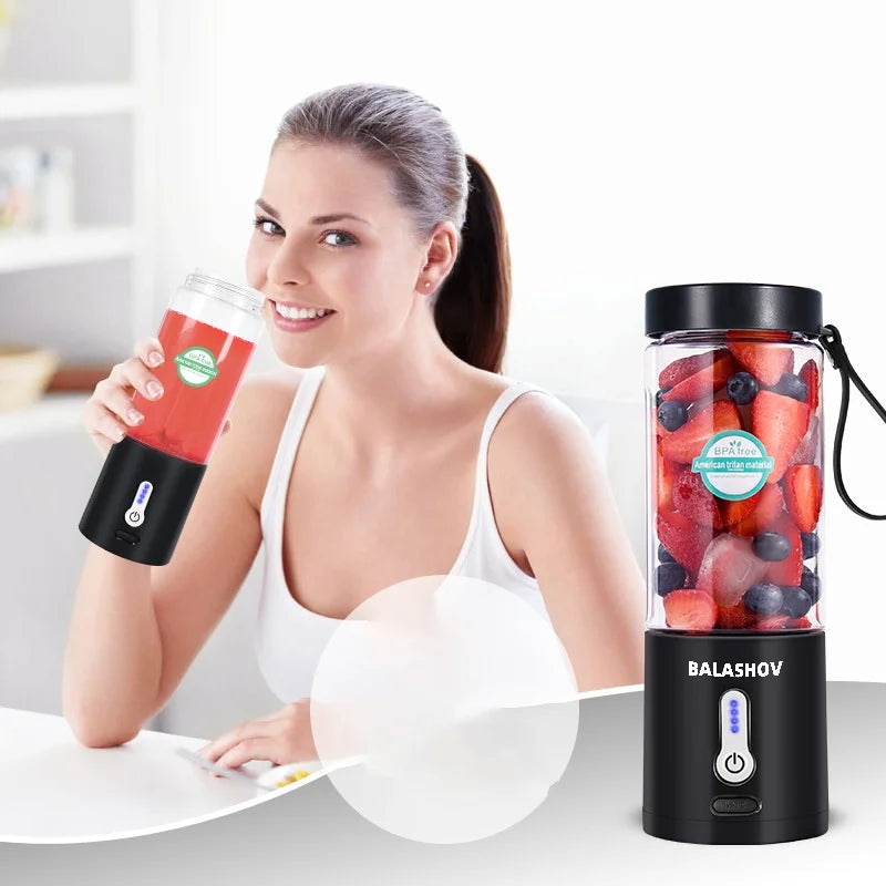 530ML Electric Juicer Portable Smoothie Blender USB Rechargeable Multifunction Fruit Mixer Machine Mini Juicer Maker Blender Cup