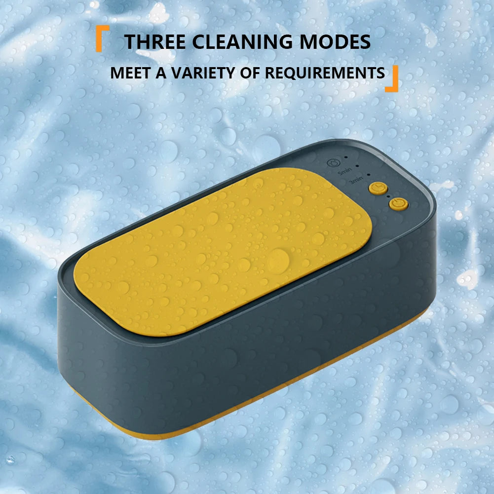 Portable Ultrasonic Cleaning Machine 45KHZ High Frequency Vibration Cleaner 360° Timing Washing for Jewelry/Eyeglass/Makeup Tool