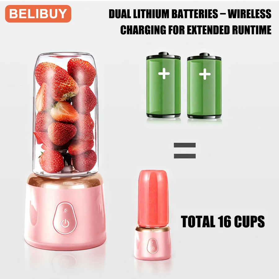400ml Portable Juicer Blender  Electric Fruit Juicer USB Charging Lemon Orange Fruit Juicing Cup Smoothie Blender Machine