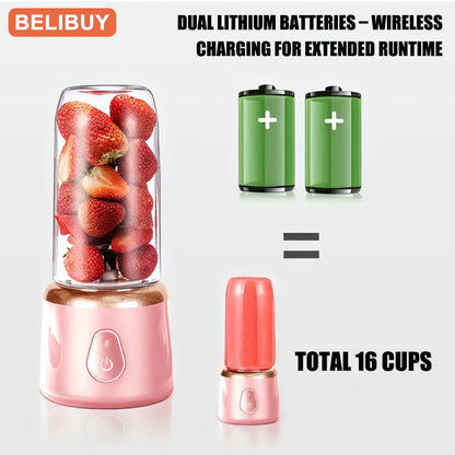 400ml Portable Juicer Blender  Electric Fruit Juicer USB Charging Lemon Orange Fruit Juicing Cup Smoothie Blender Machine