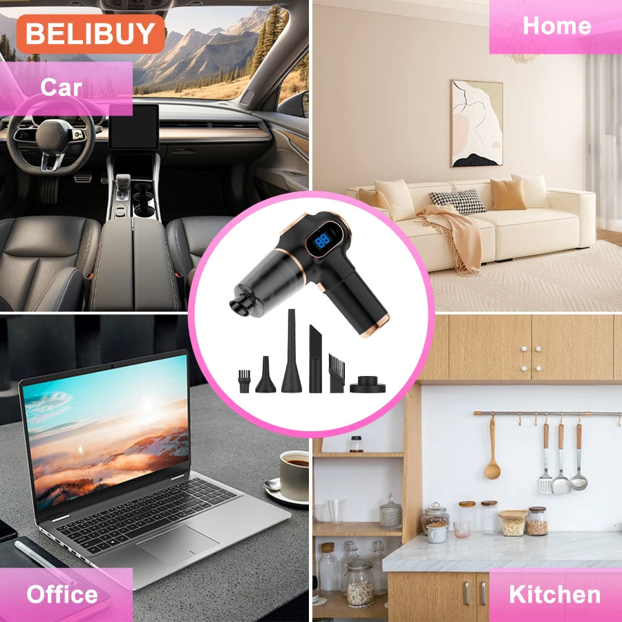 BELIBUY Wireless Car Vacuum Cleaner Home Appliance Sofa Office High-Power Household Cleaning Machine Mini Vacuum Carpet Cleaner