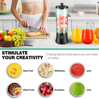 Professional 2 In 1 Portable Blender 600ML Electric Juicer Fruit Mixers USB Rechargeable Smoothie Mini Blender Personal Juicer