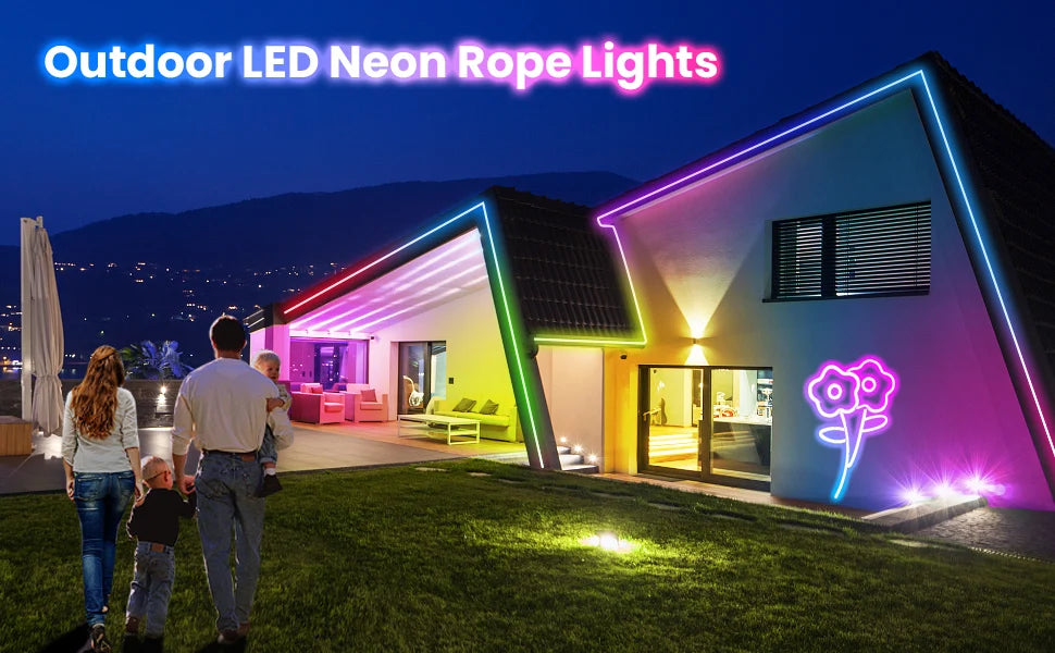 LED Neon Strip Light ,3/5m Smart LED WIFI APP RGB ,16Colors, DIY Light Waterproof Flexible Light Strip Work With Alexa