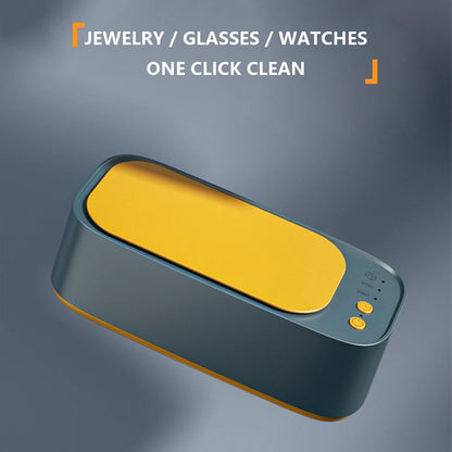 Portable Ultrasonic Cleaning Machine 45KHZ High Frequency Vibration Cleaner 360° Timing Washing for Jewelry/Eyeglass/Makeup Tool