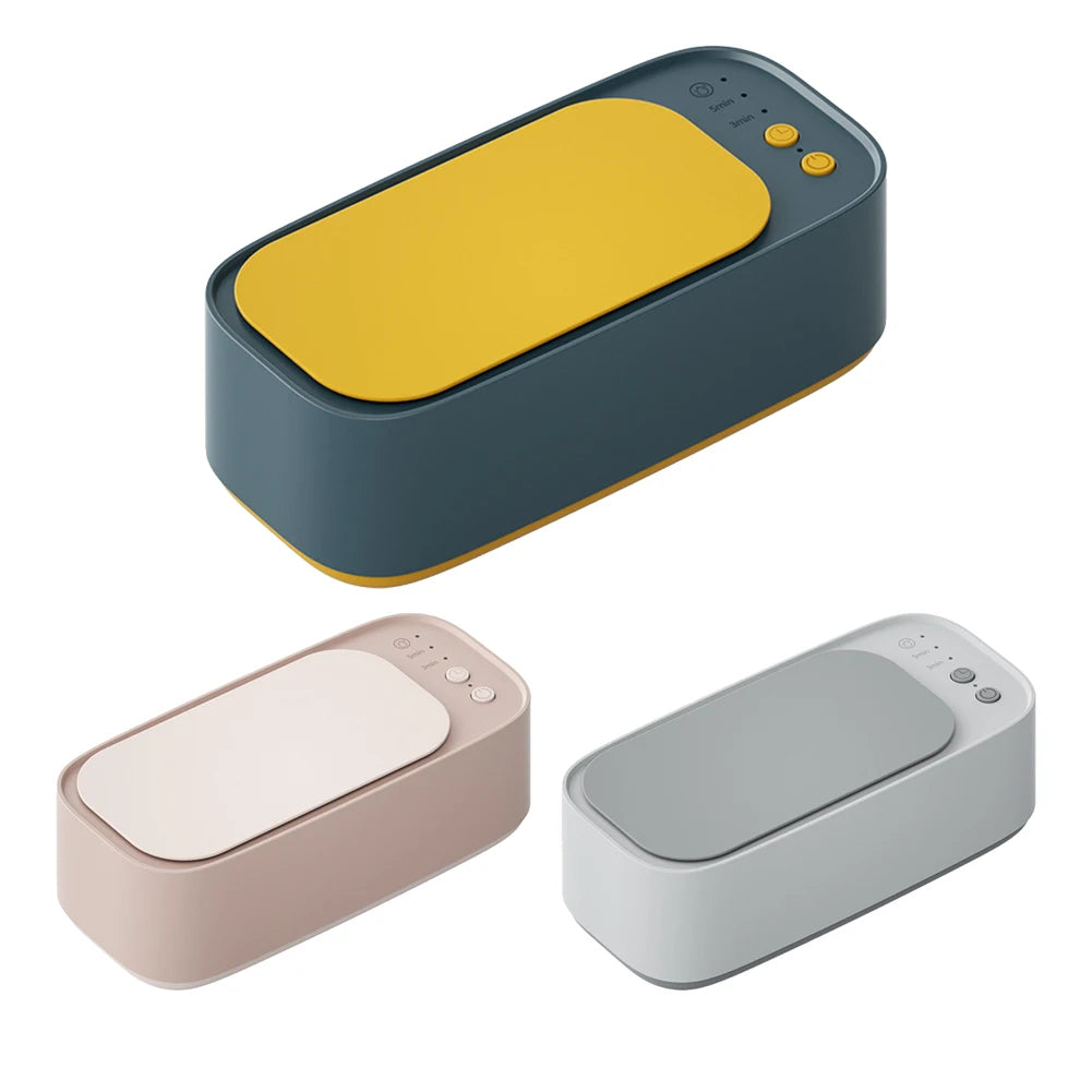 Portable Ultrasonic Cleaning Machine 45KHZ High Frequency Vibration Cleaner 360° Timing Washing for Jewelry/Eyeglass/Makeup Tool