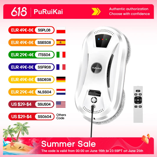 PuRuiKai Ultra thin Robot vacuum cleaner window cleaning robot window  electric glass limpiacristales remote control for home