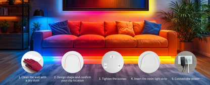 LED Neon RGBIC Lights 8M 16M 72Leds/m LED Lights with RF Remote Bluetooth Flexible Waterproof Music Sync DIY Design Lights Decor