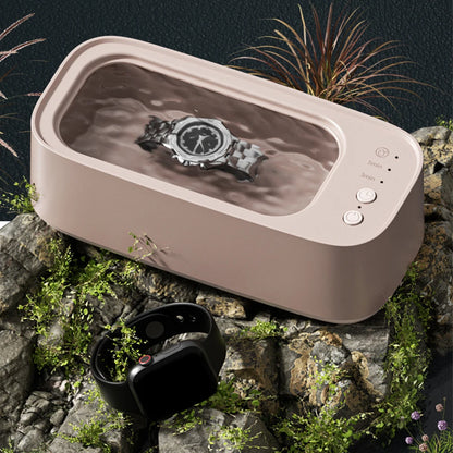 Portable Ultrasonic Cleaning Machine 45KHZ High Frequency Vibration Cleaner 360° Timing Washing for Jewelry/Eyeglass/Makeup Tool