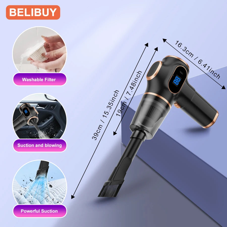 BELIBUY Wireless Car Vacuum Cleaner Home Appliance Sofa Office High-Power Household Cleaning Machine Mini Vacuum Carpet Cleaner