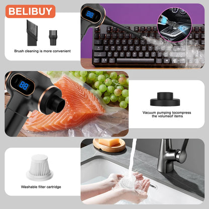 BELIBUY Wireless Car Vacuum Cleaner Home Appliance Sofa Office High-Power Household Cleaning Machine Mini Vacuum Carpet Cleaner